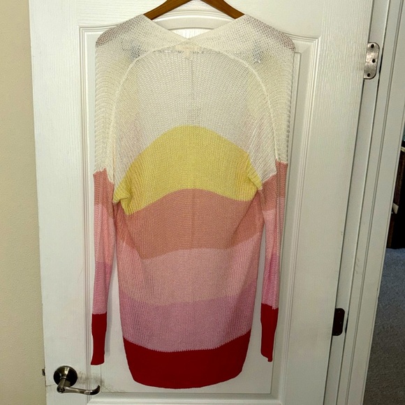 Reborn J. Los Angeles Striped Multi-Colored Cardigan Size Small NWT - Picture 3 of 3